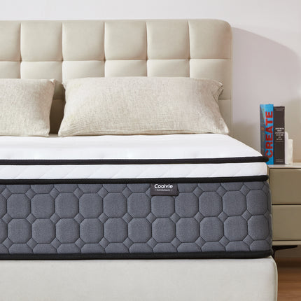 "Coolvie Hybrid Matratze – Edge/Schwun-Detail:25 cm Höhe, mittelfeste Liegefläche, latexfreier Baumwollschaum, OEKO-TEX"