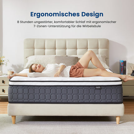 "Coolvie Hybrid-Matratze im Schlafzimmer-Setting,ruhiger Schlaf Partner-Unstörung"