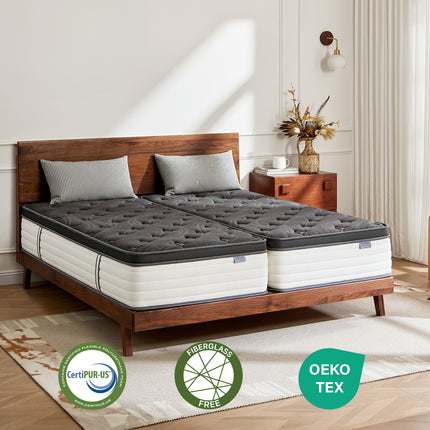 "Familienbett mit Coolvie Hybrid-Matratze, komfortabler, hautfreundlicher Bezug, OEKO-TEX Zertifizierung"